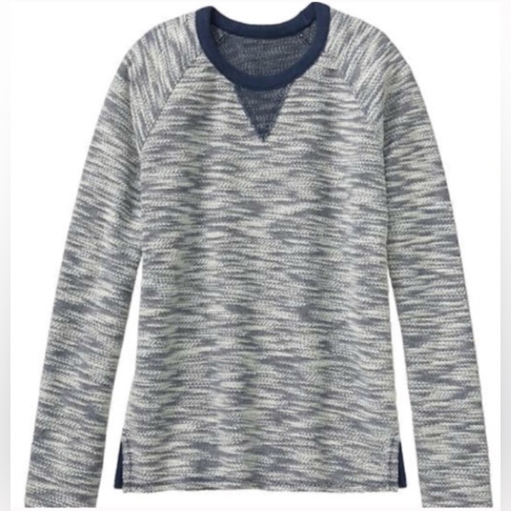 Athleta-Castlepeak-Slub-Crew-Pullover-Sweatshirt-Athletic-Athleisure-Navy-Size L